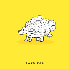 Hand drawing doodle cute dog vector illustration for t-shirt ,card, poster design for kids. Vector illustration design for fashion fabrics, textile graphics, prints, Cute dog cartoon