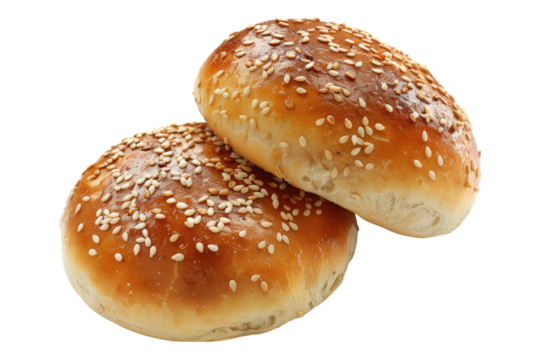 Sesame buns isolated on transparent background
