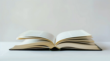 A stack of books with an open book on a wooden table, surrounded by tags like education, reading, and knowledge