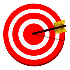 Archery target with arrow.