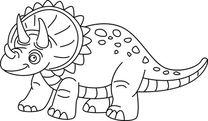 Dinosaurs cartoon, doodle line art