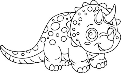 Dinosaurs cartoon, doodle line art