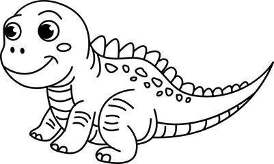 Dinosaurs cartoon, doodle line art