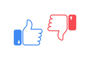 Thumb up like button. Flat vector icon.
