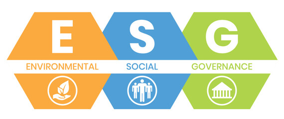 ESG concept of environmental, social and governance in sustainable and ethical business, vector illustration