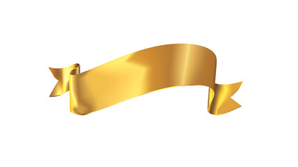 The image features a set of golden ribbons and banners in a vintage style, designed as decorative elements for celebrations and awards, isolated on transparent background 