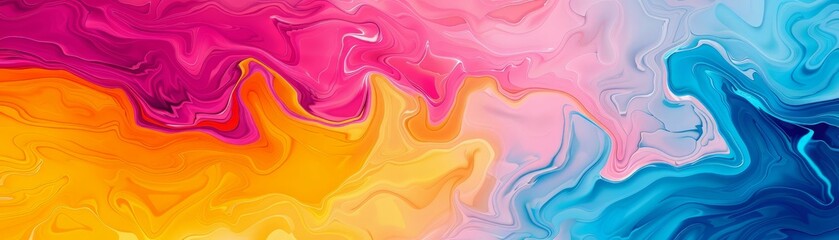 Obraz premium Abstract background with vibrant colors of blue, pink, yellow and orange.
