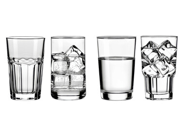 Four Glasses of Water With Ice