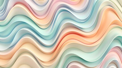 Fototapeta premium Abstract background with wavy lines in pastel colors.