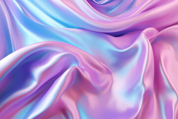 Fototapeta premium Processed collage of Iridescent fabric trendy cloth holographic texture. Background for banner