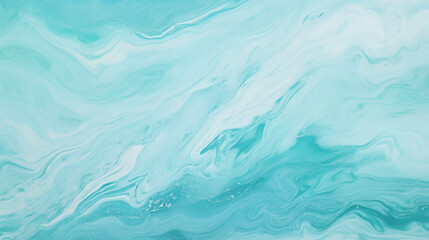 Obraz premium Turquoise and White Marble Texture with Abstract Fluid Swirls and Waves