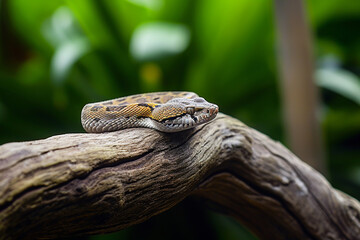 Snake on tree, reptiles in nature