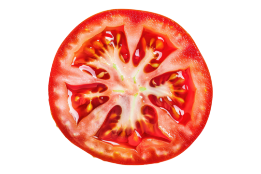 Tomato slice isolated on transparent background