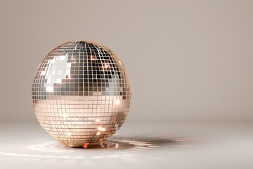 close-up of a disco ball on a white background. Beautiful simple AI generated image in 4K, unique.