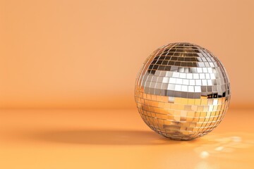 close-up of a disco ball on a white background. Beautiful simple AI generated image in 4K, unique.