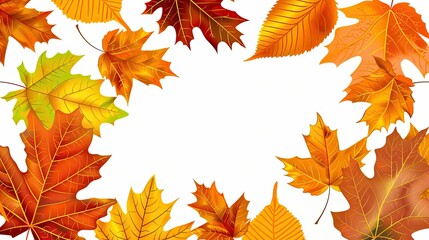 Fototapeta premium Autumn Leaves in a Gentle Breeze