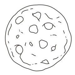 Fototapeta premium Cookie Black and White Hand Drawn 