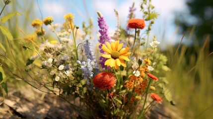 Wildflower Bouquet in Summer Sun