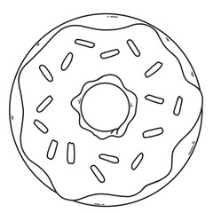 Donut 3 Black and White Hand Drawn 
