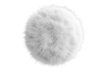 White fluffy ball isolated on transparent background