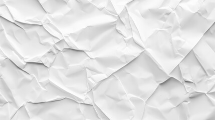 Fototapeta premium Crumpled white paper texture, white empty paper background