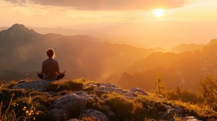 Obraz premium yoga in the mountains