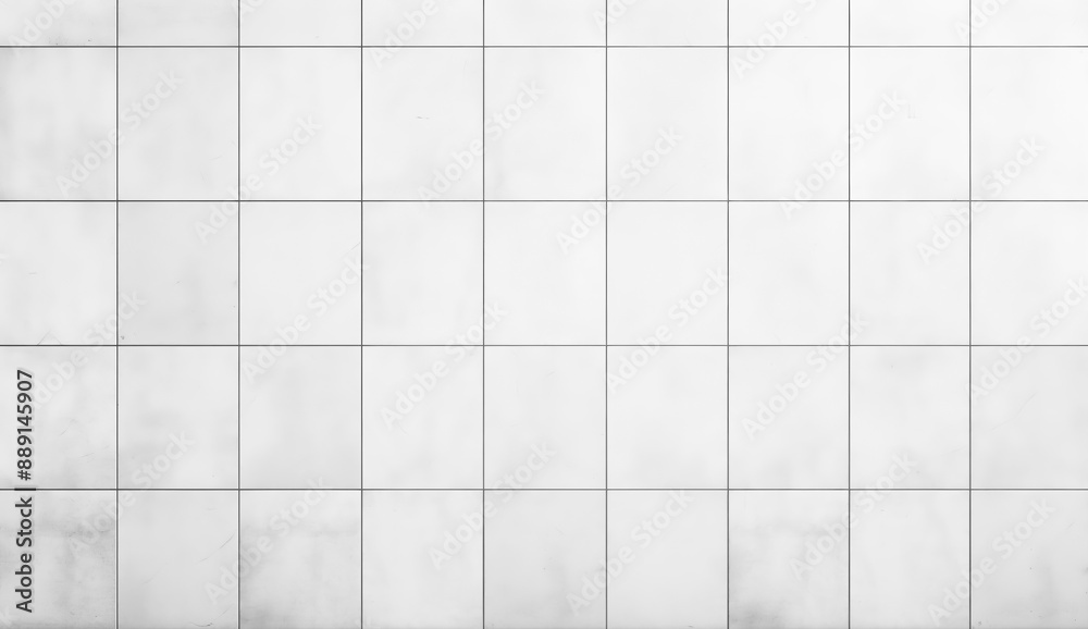Poster white and gray tile seamless pattern wall background with marble pattern, white clean solid tile sur