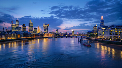 Naklejka premium city at sunset over the thames in london 