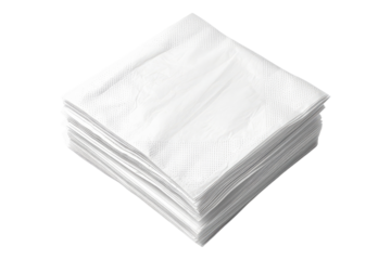 White stack napkin isolated on transparent background