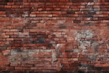 Processed collage of obsolete red brock masonry wall texture. Background for banner, backdrop