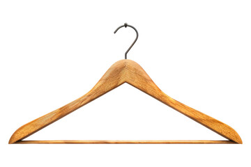 Wooden hanger isolated on transparent background