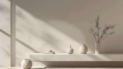 Bathroom interior with bathtub, minimal