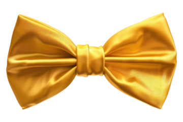 Yellow bow tie isolated on transparent background