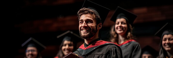 Fototapeta premium Happy Graduate Student in Cap and Gown.