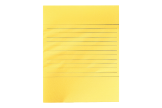 Yellow note paper isolated on transparent background
