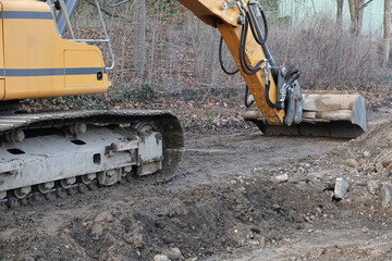 Schaufelbagger auf einer Baustelle