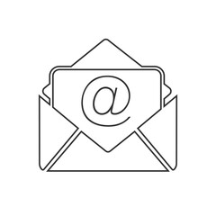 Mail vector icon set on white