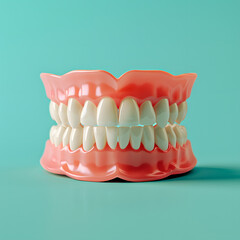 Obraz premium A model of a mouth with a fake tooth in it