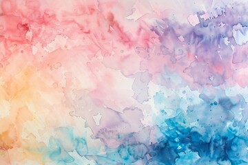 Fototapeta premium Abstract watercolor background with colorful splashes forming a dreamy textured gradient, perfect for adding a touch of art to any design project