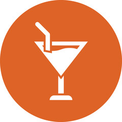 Cocktail glyph circle icon
