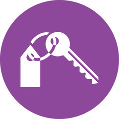 Room key glyph circle icon
