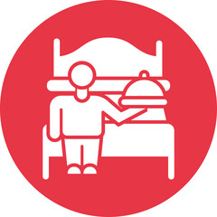 Room service glyph circle icon