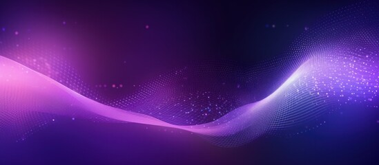 Fototapeta premium Abstract Purple and Blue Wave with Glittering Particles