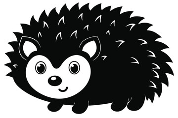 A cute Hedgehog silhouette vector E.eps