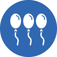 Balloon glyph circle icon