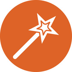 Magic wand glyph circle icon