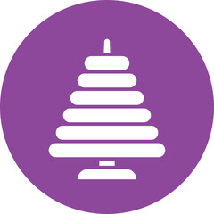 Pyramid glyph circle icon