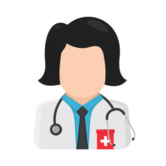 female doctor avatar concept illustration, flat style vector illustration.