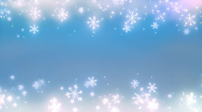 fallen snowflake border on christmas animation