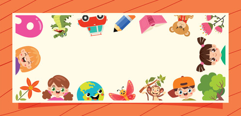 Obraz premium Template Design With Childish Elements